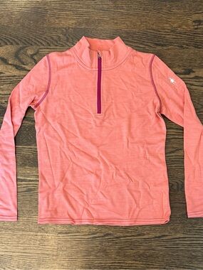 Coral Pink Half-Zip Performance Pullover Size Large